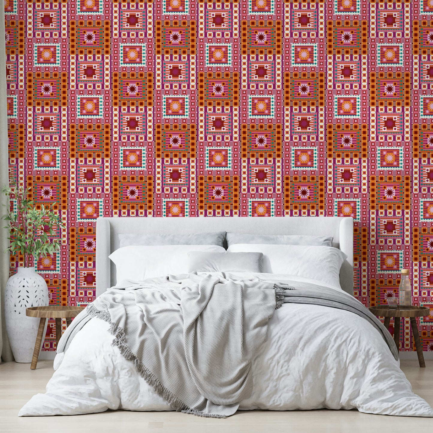 Crimson abstract wallpaper mural

