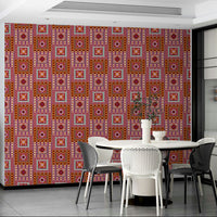 Red and orange mural wallpaper

