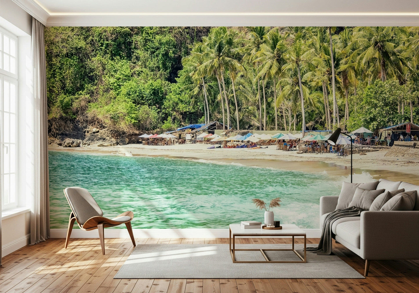 Crystal Bay wall mural displaying lush jungle ocean view.