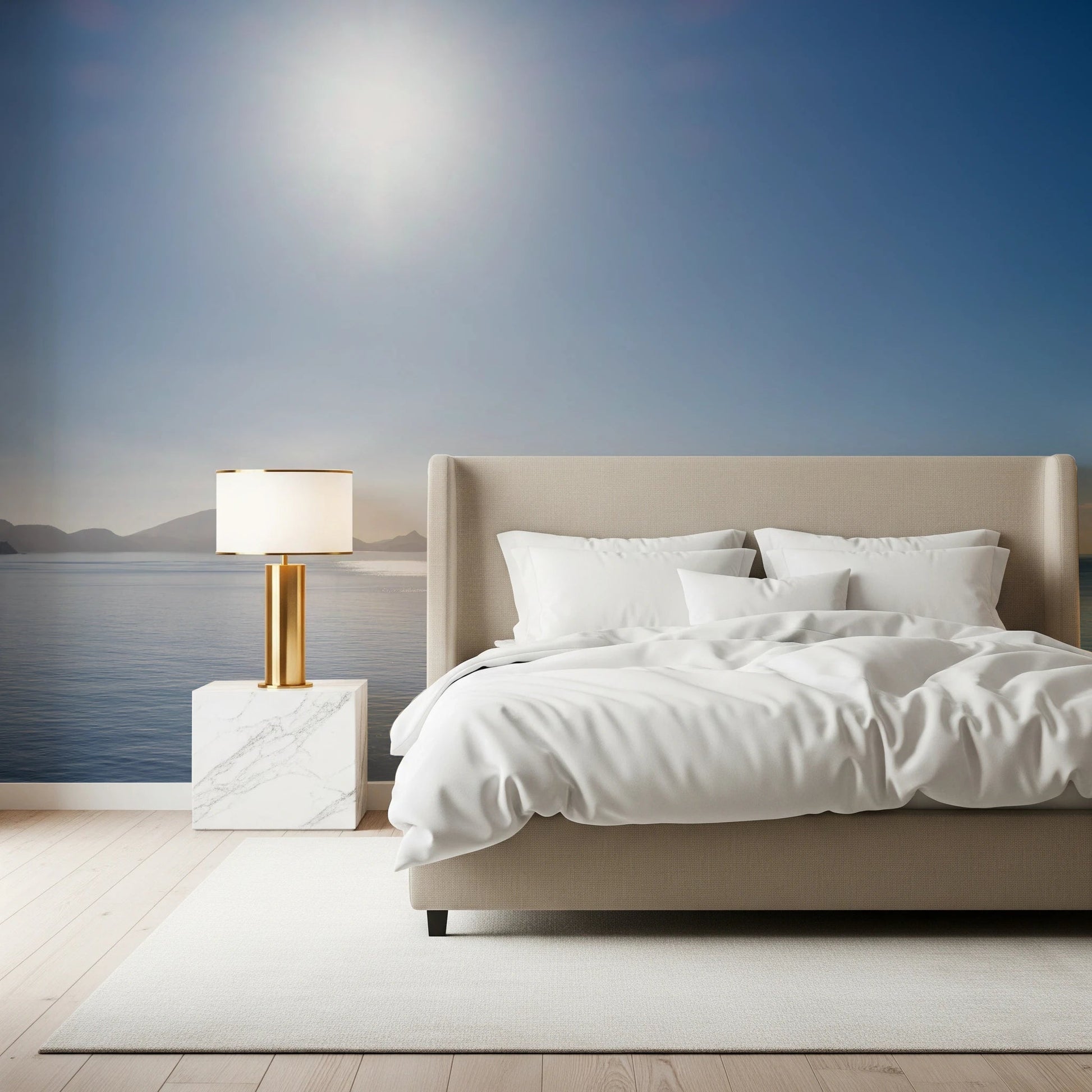 Soft gradient color palette on this Crystal Blue Morning mural