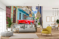 Stunning Cuban cruise mural with sunset and ocean views

