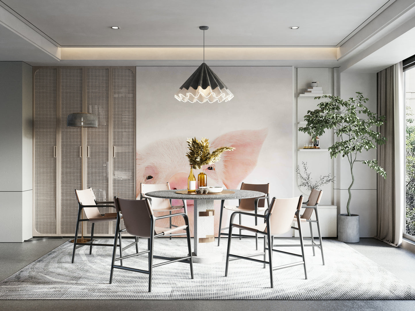 Baby Piglet vægmaleri