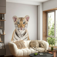 Baby tiger wall art for playful jungle interiors

