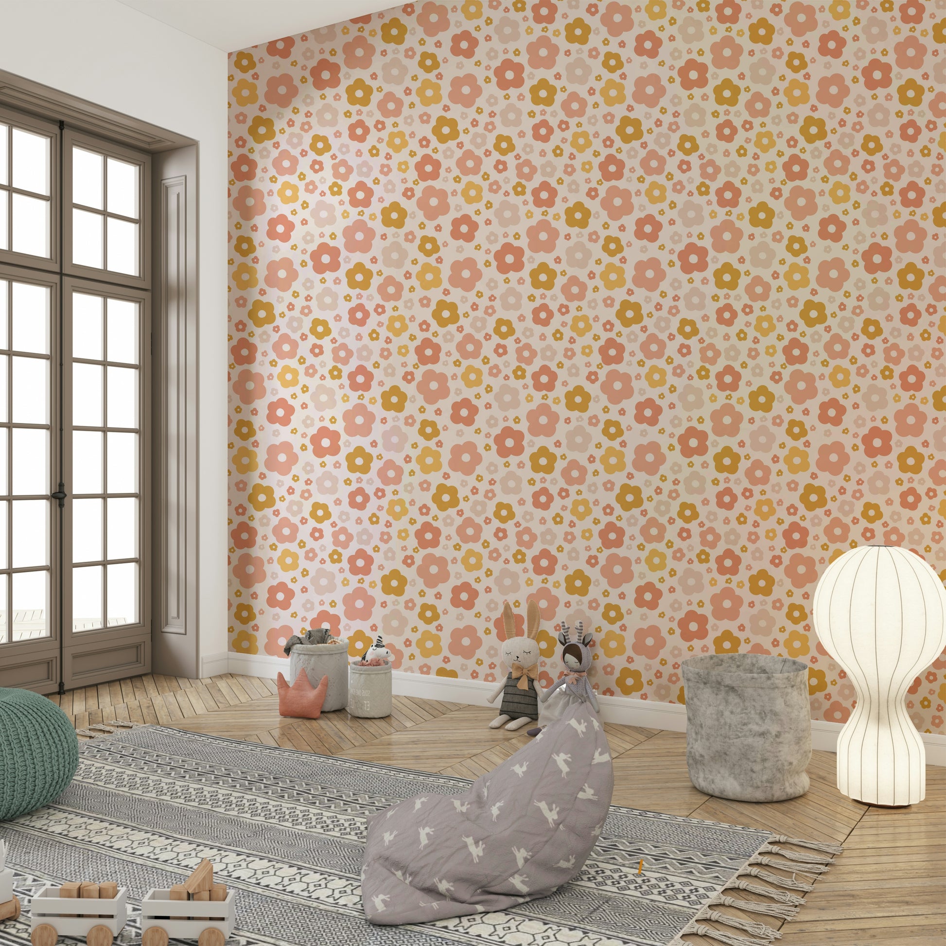 Whimsical daisy pattern for relaxed interiors

