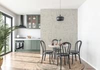 Whimsical Cat Sketch Wall Mural – Decorative wallpaper with charming hand-drawn cat illustrations.