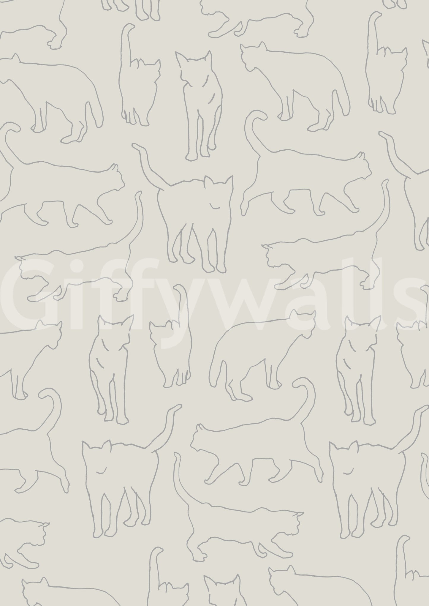 Cat Sketch Symphony Wall Mural