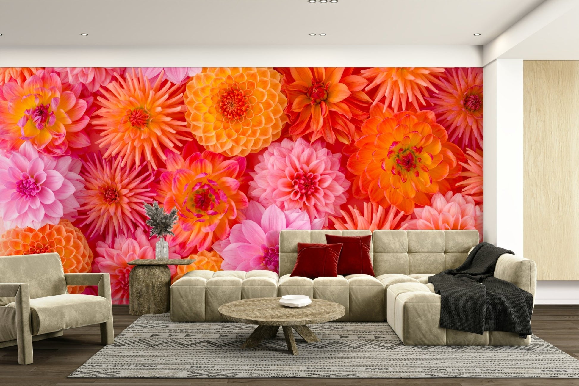 Dreamy floral mural wallpaper

