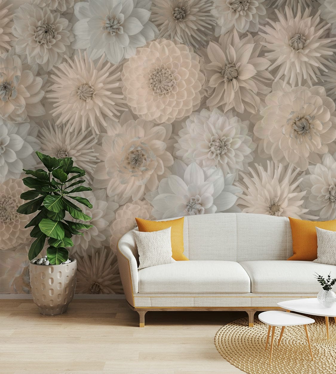 Lush Dahlia Tapestry Wall Mural