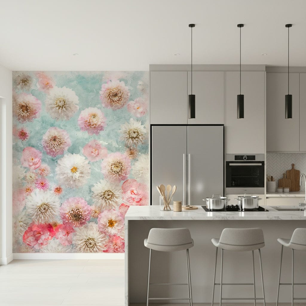 Dahlia Flowers Wall Mural
