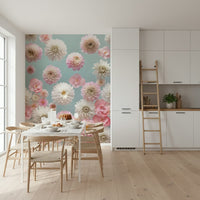 Airy floral pattern, beautiful blossoms, graceful movement, amazing home decor.