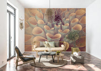Wall mural showcasing a detailed close-up of dahlia petals forming a spiraling floral pattern.