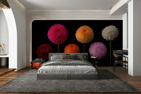 Bold botanical wall mural


