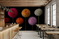 Artistic dahlia wallpaper mural

