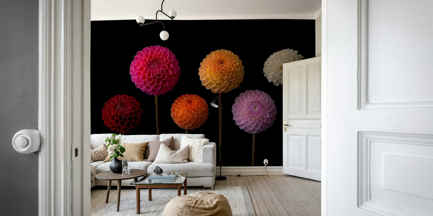 Garden-inspired flower wallpaper

