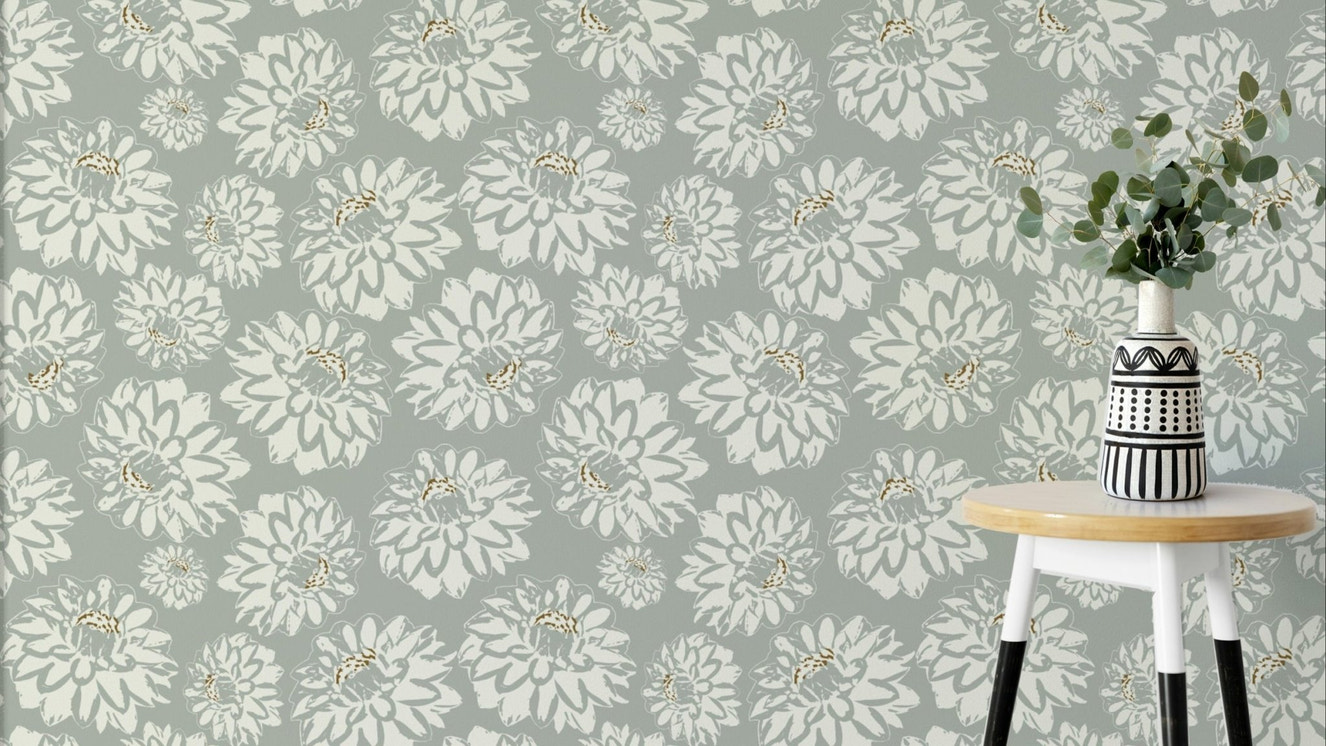 Close-up of a white and blue dahlias flower.

