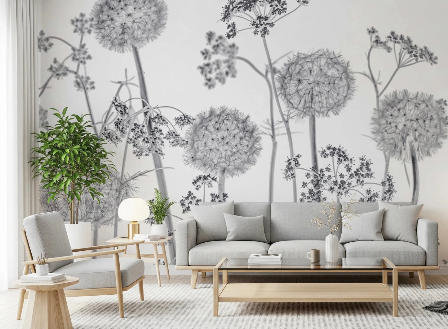 Dancing Wildflowers Wall Mural
