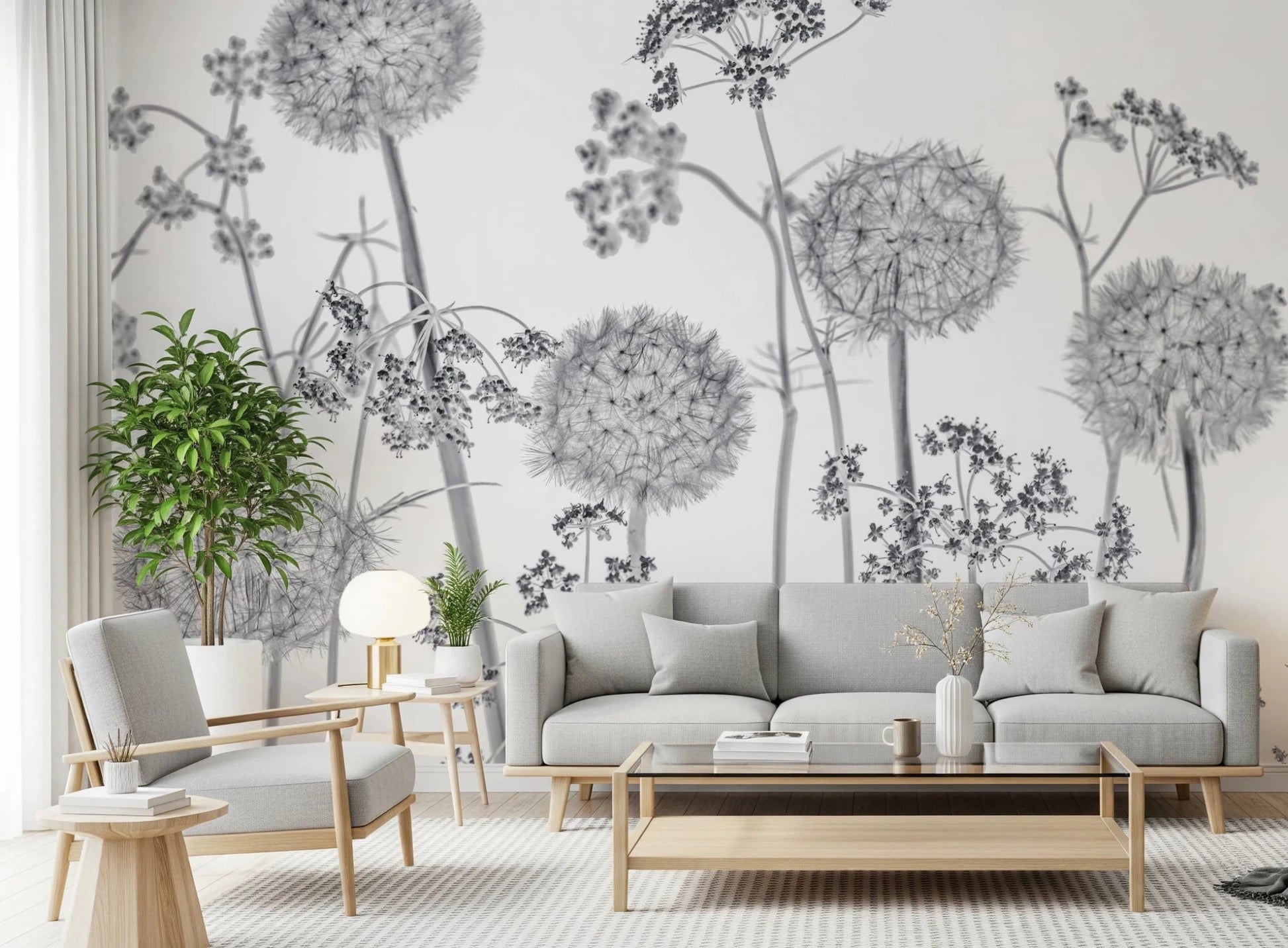 Dancing Wildflowers Wall Mural