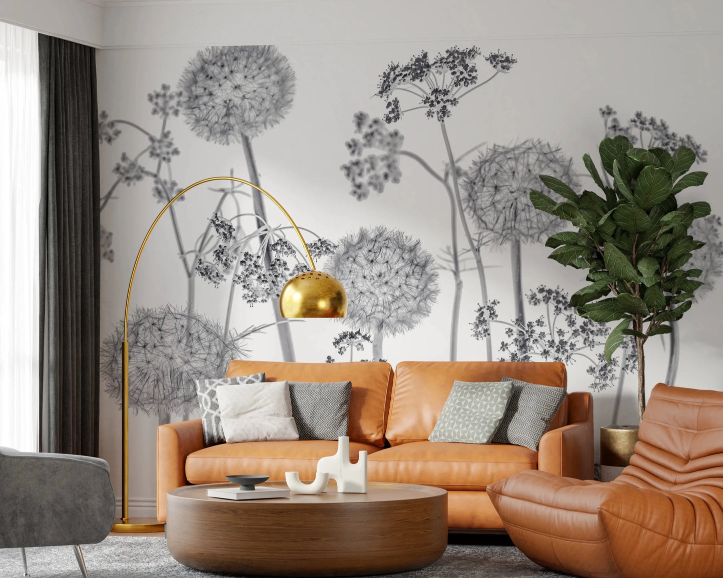 Dancing Wildflowers Wall Mural