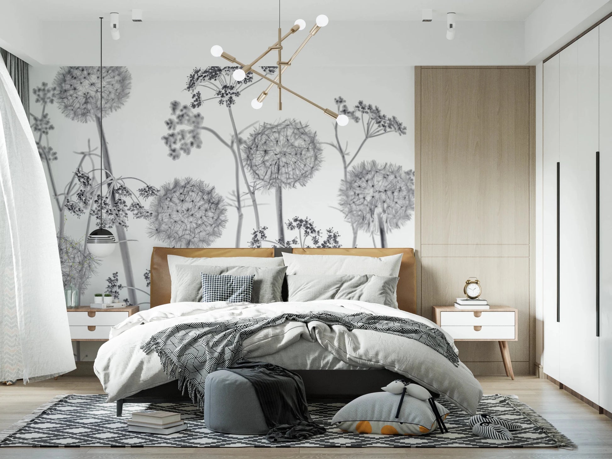 Dancing Wildflowers Wall Mural