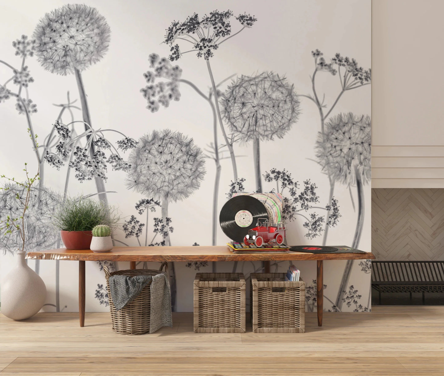 Dancing Wildflowers Wall Mural