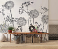 Dancing Wildflowers Wall Mural