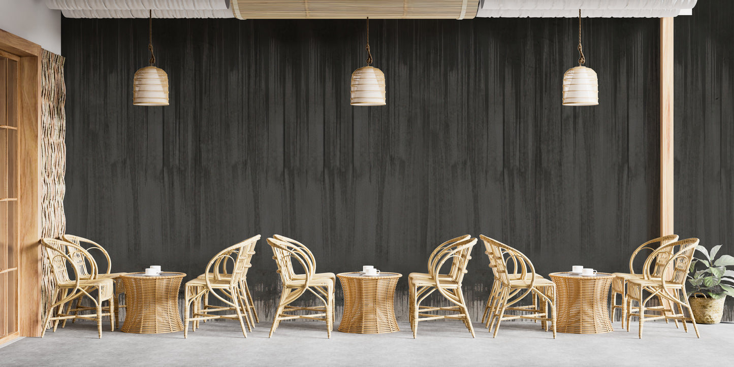 Charcoal and black mural for modern feature wall