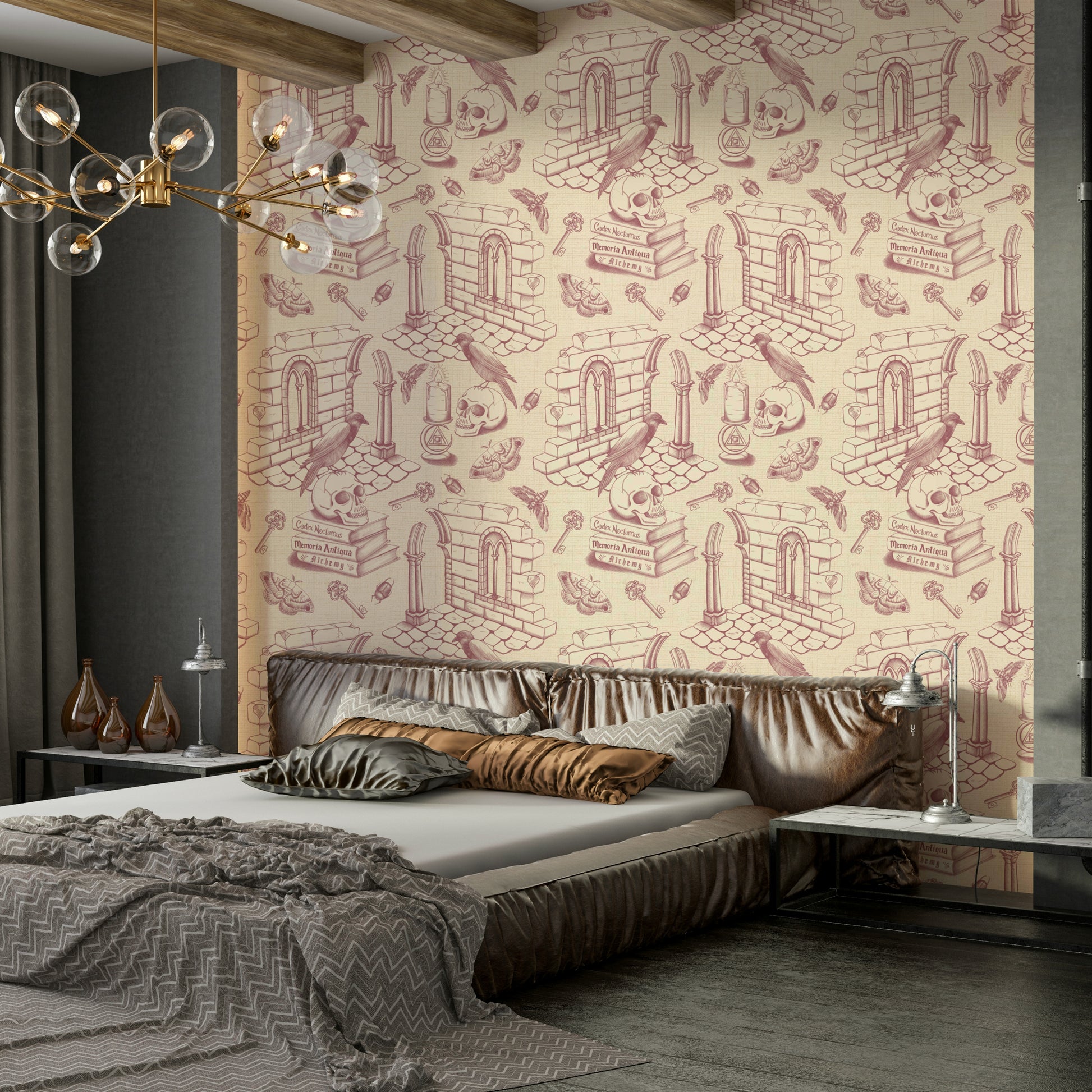 Vintage Toile de Jouy rose wallpaper for sophisticated rooms

