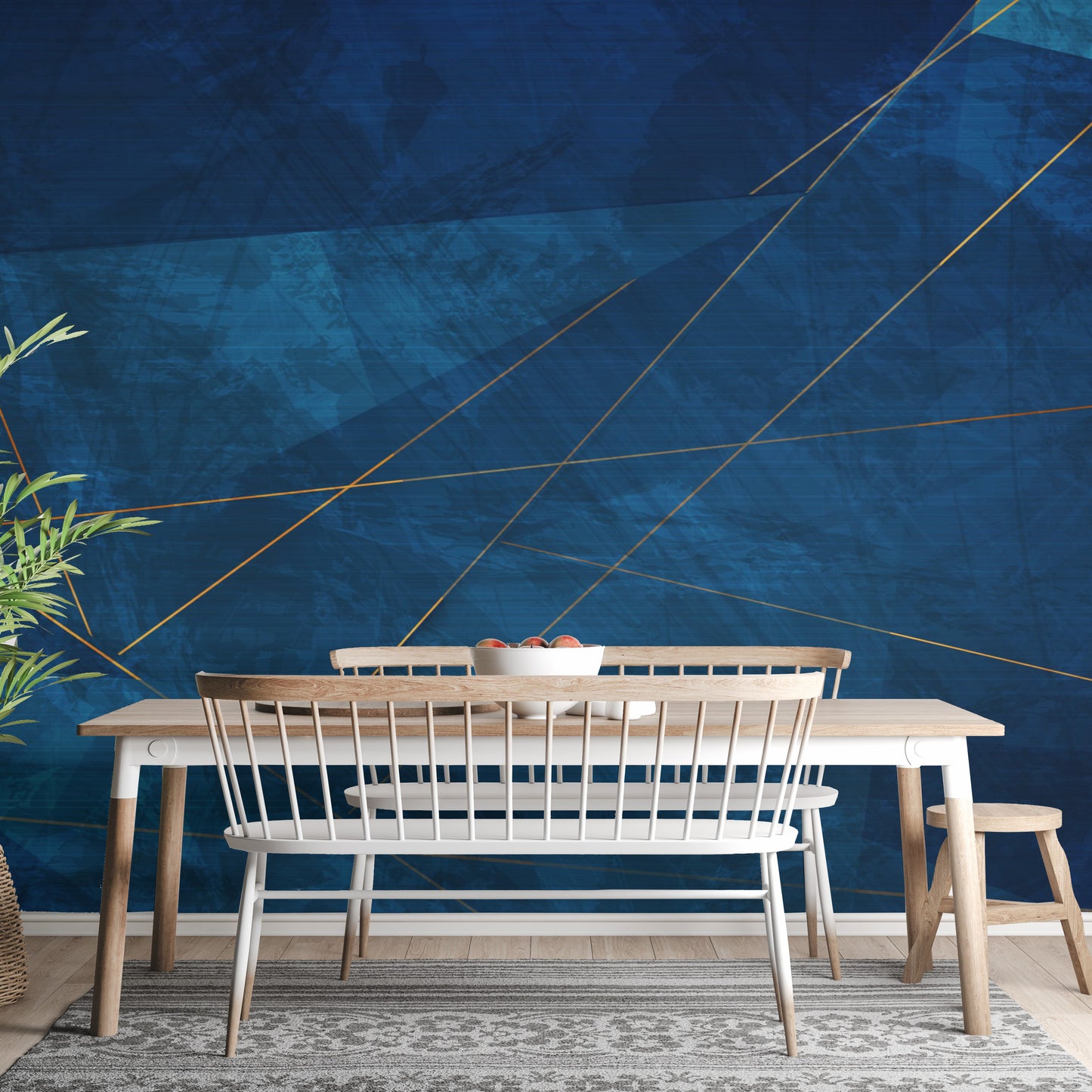 Abstract dark blue grunge wallpaper for modern professional spaces.
