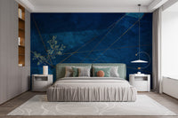 Grunge-inspired dark blue wallpaper with a corporate aesthetic.
