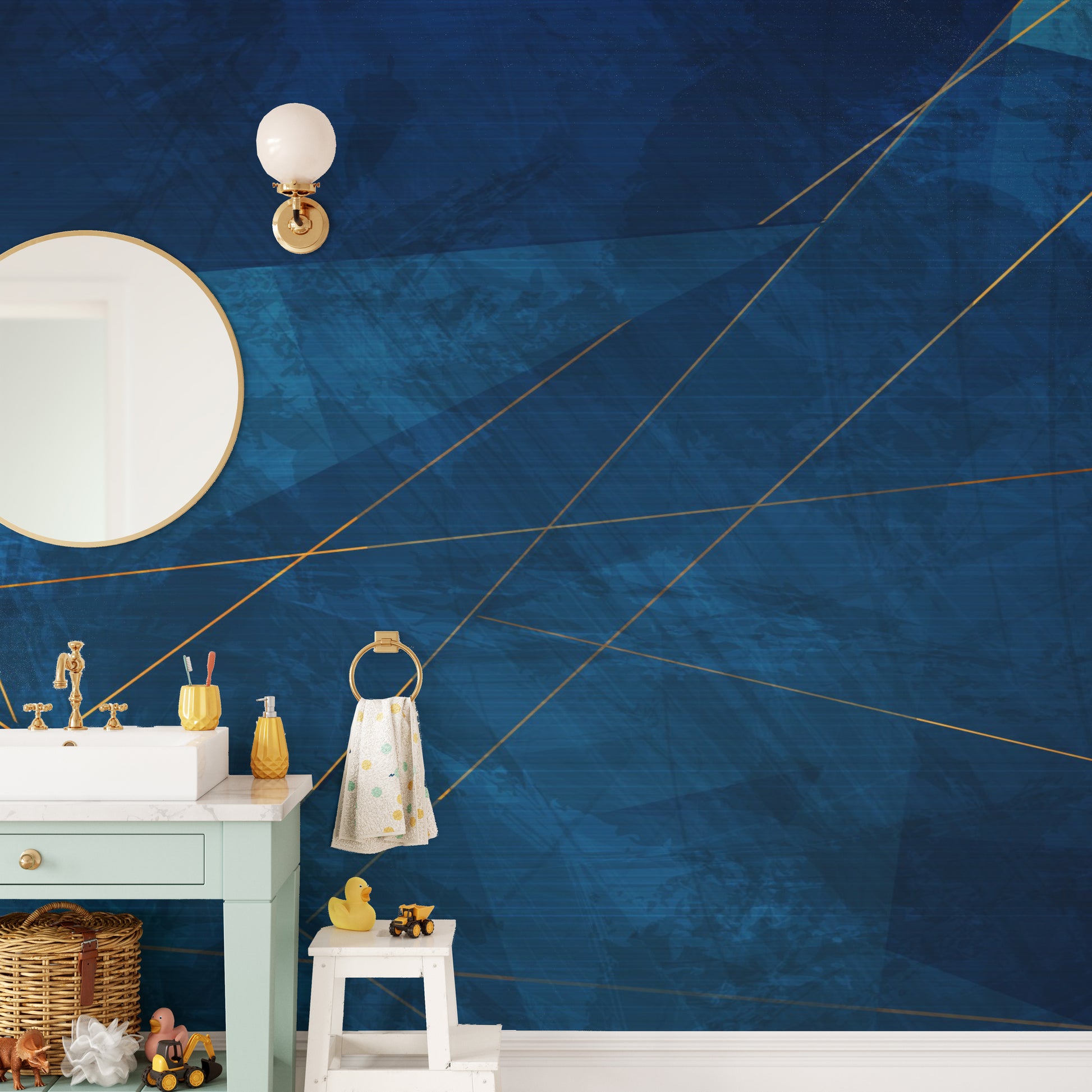 Dark blue grunge wallpaper with a corporate abstract design.
