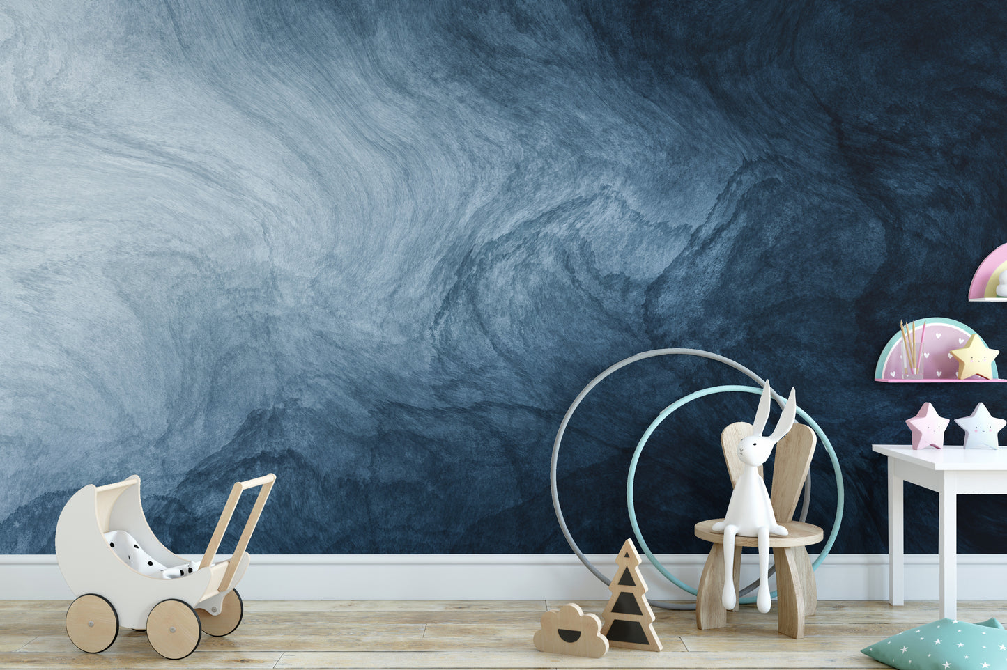 Dark Blue Watercolor Wallpaper Murals - Giffywalls