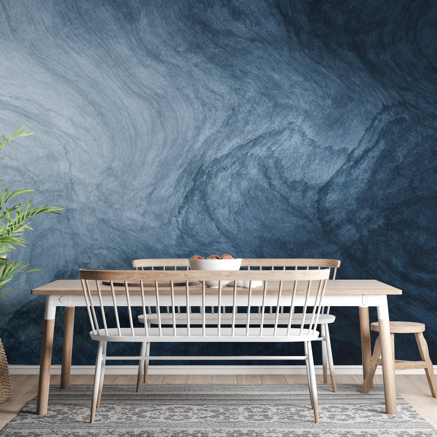 dark blue watercolor removable peel and stick wallpaper