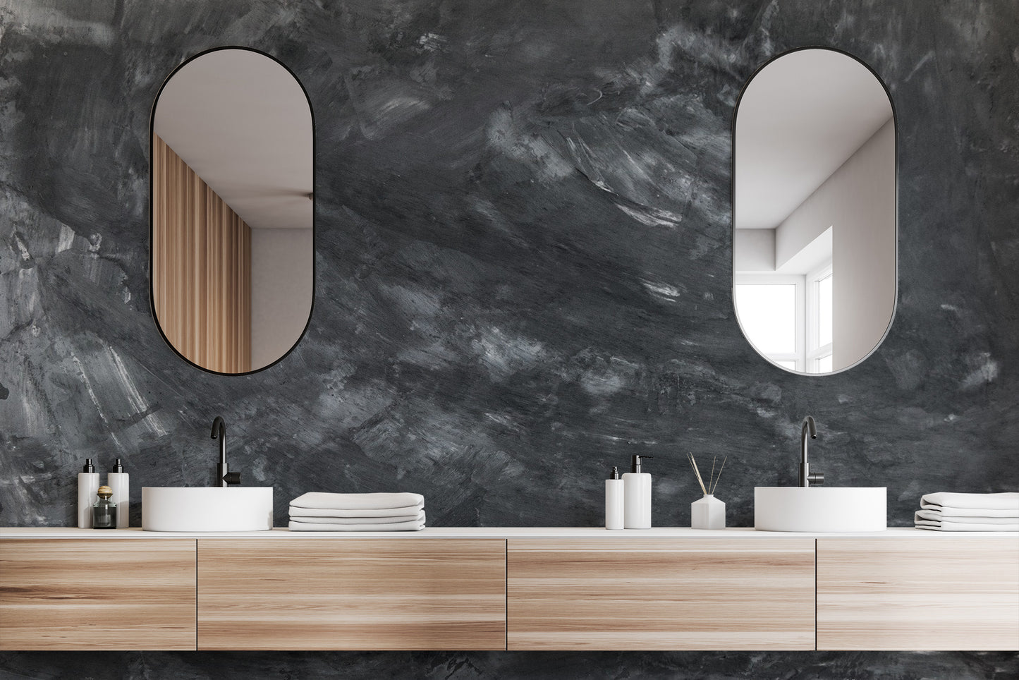 Dark Concrete Wallpaper Mural - Giffywalls