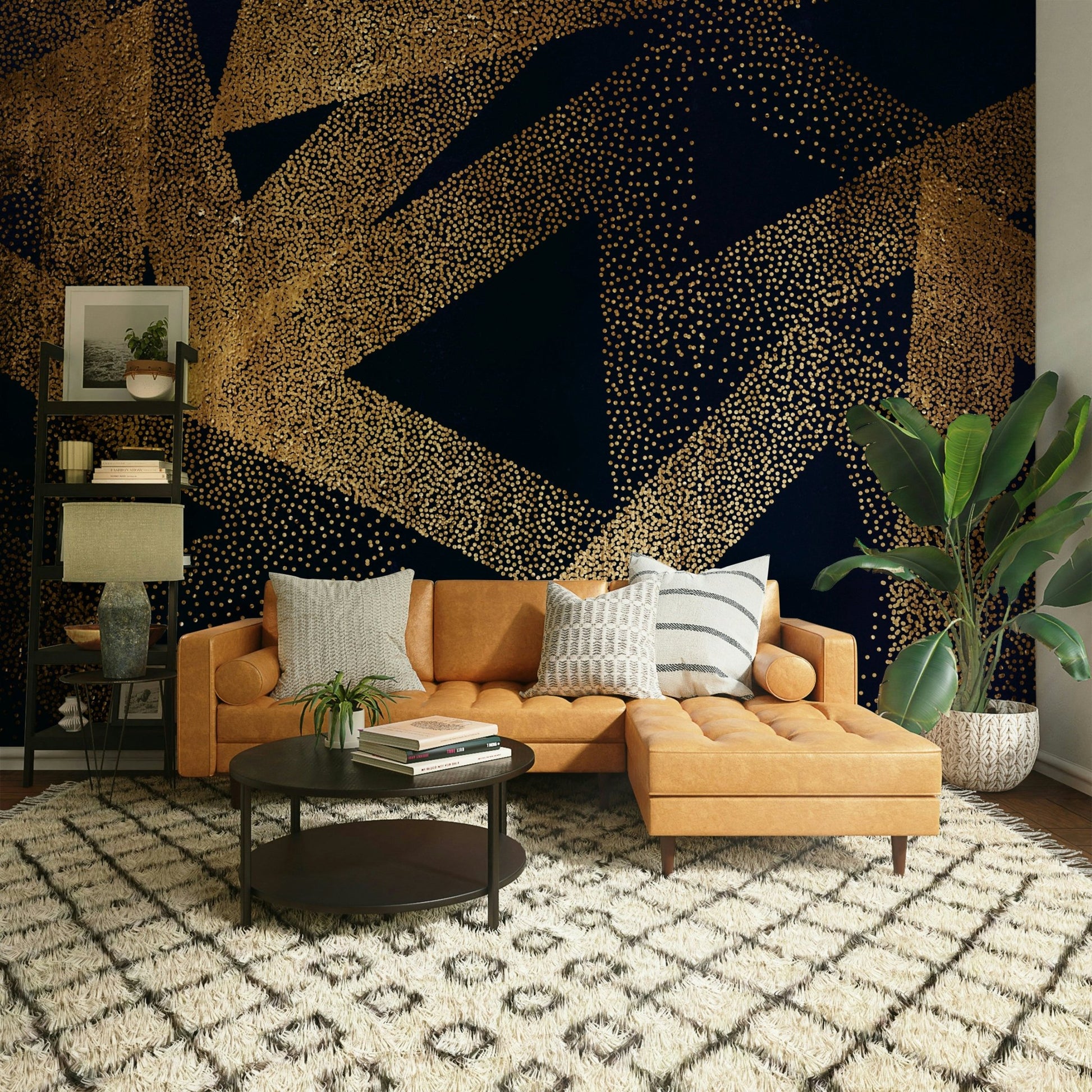 Moody and atmospheric background in the mural.

