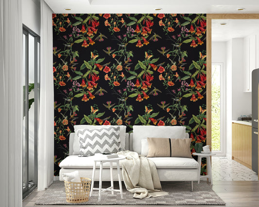 A contemplative dark elegance wallpaper mural for a feature wall.

