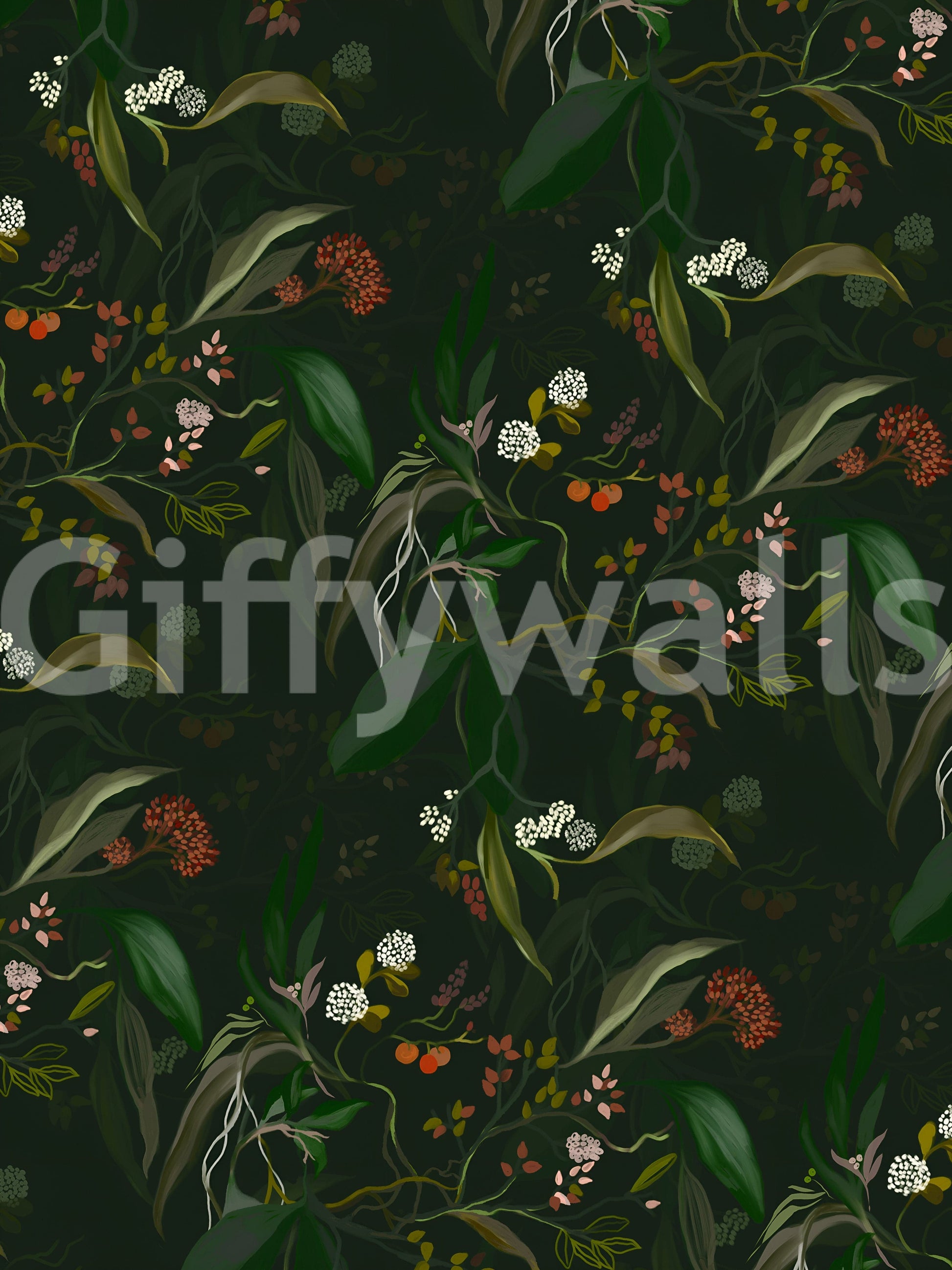 Dark floral composition creating a dramatic, serene nightfall aesthetic.
