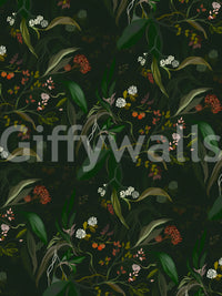 Dark floral composition creating a dramatic, serene nightfall aesthetic.