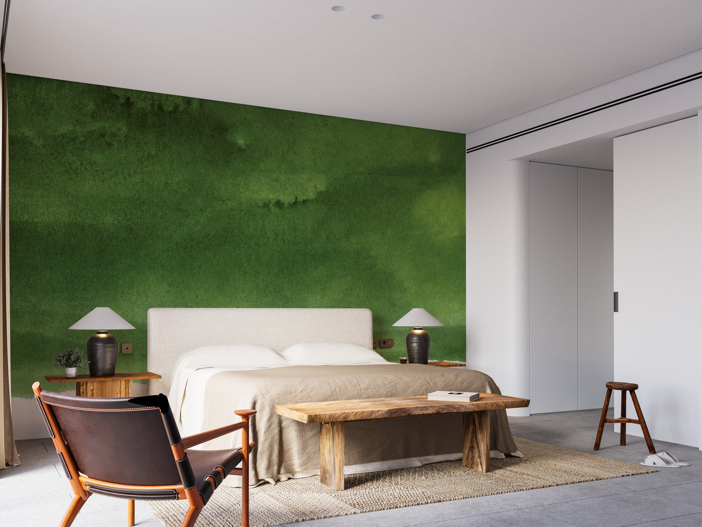 Dark Green Peel and Stick Wallpaper Mural - Giffywalls