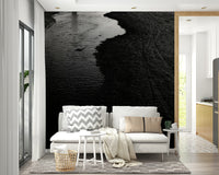 The wallpaper is used to create a feature wall in a dining room.

