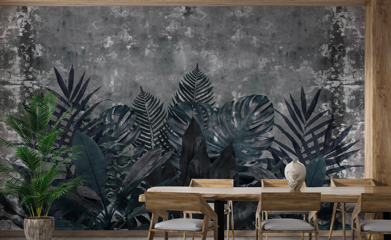 Rustic tropical leaf wall decor inspiration
