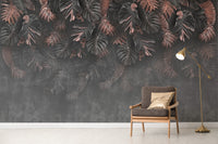 Dark Hanigng Tropical Leaves Wallpaper Mural - Giffywalls