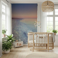Delicate Dead Sea mural, unique crystal shoreline, coastal wall mural.