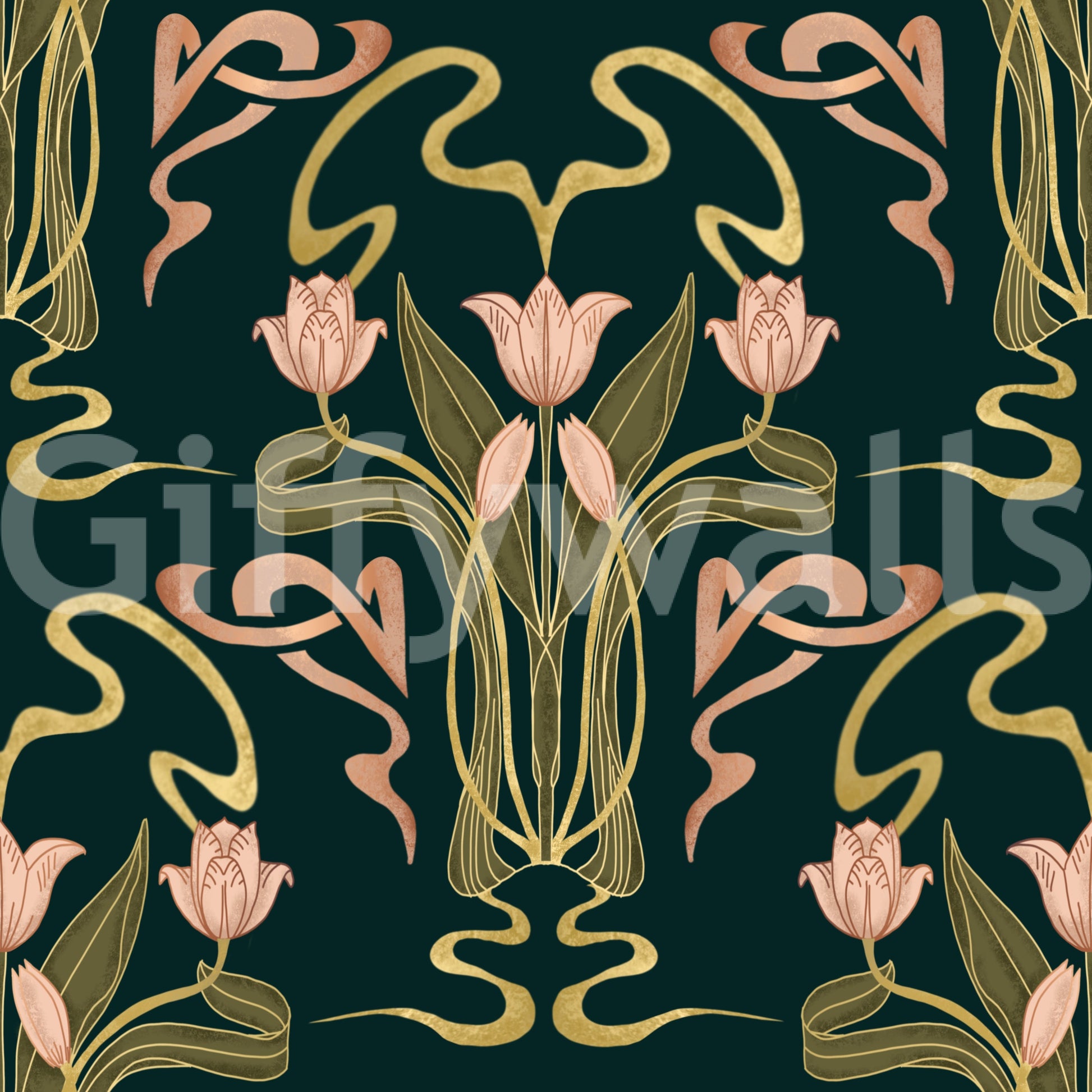 Elegant forest green wallpaper

