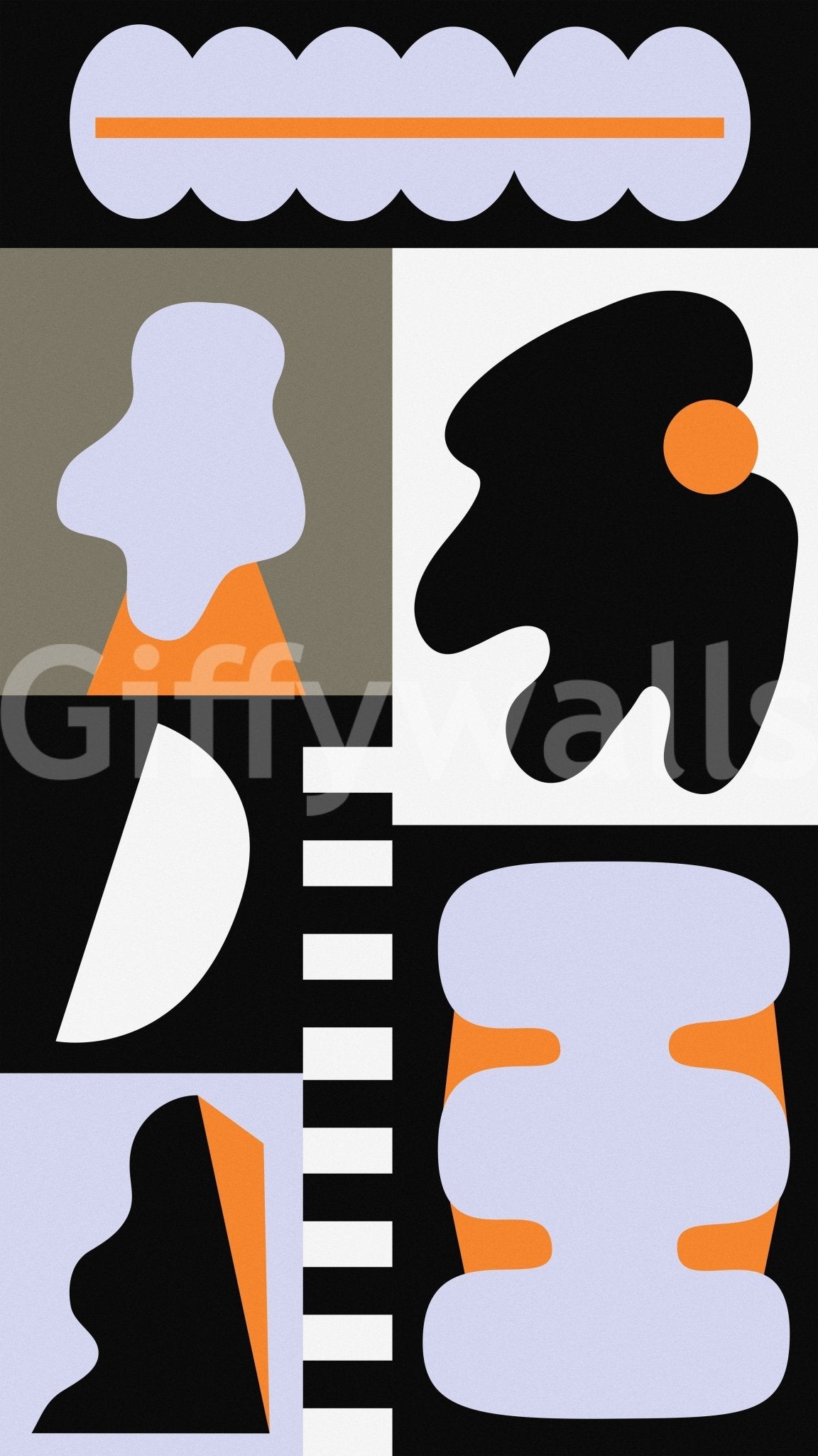 Deconstructed shapes in a high-quality, easy-to-apply mural wallpaper

