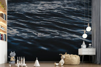 Decorative wall mural showcasing gentle ripples and waves inspired by the deep sea.