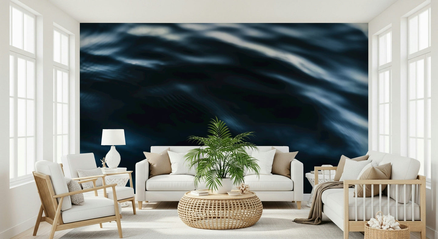 Deep Blue Waves Wallpaper — realistic seascape bringing the ocean indoors.