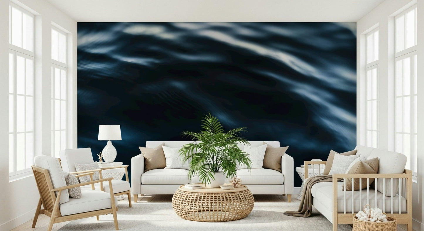 Deep Blue Waves Wallpaper — realistic seascape bringing the ocean indoors.