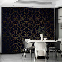 Wall covering evoking tranquility and wonder.
