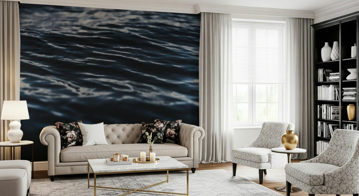 Deep Sea Ripples Wallpaper — realistic ocean surface textures for modern interiors.
