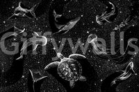 A high-quality serene ocean wall mural for walls.